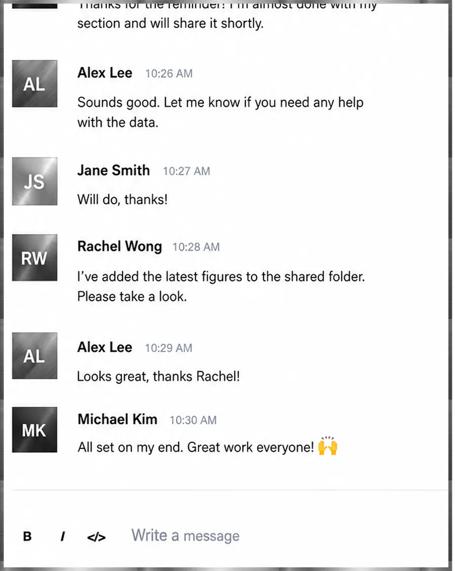 Corporate Suite chat preview