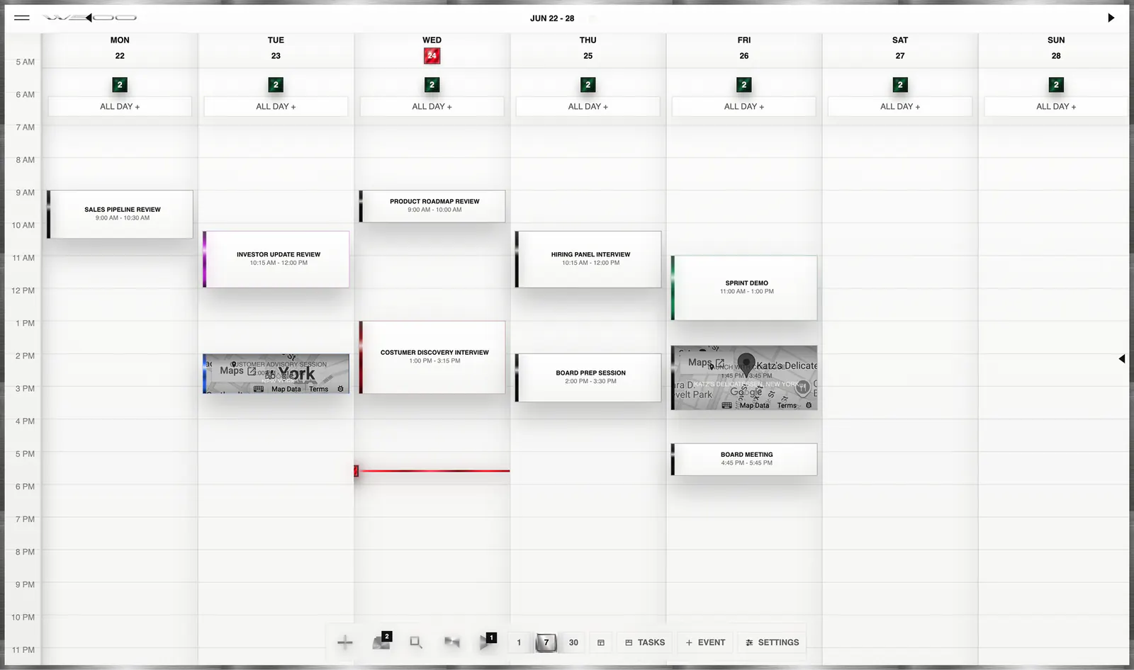 Corporate Suite planner week preview