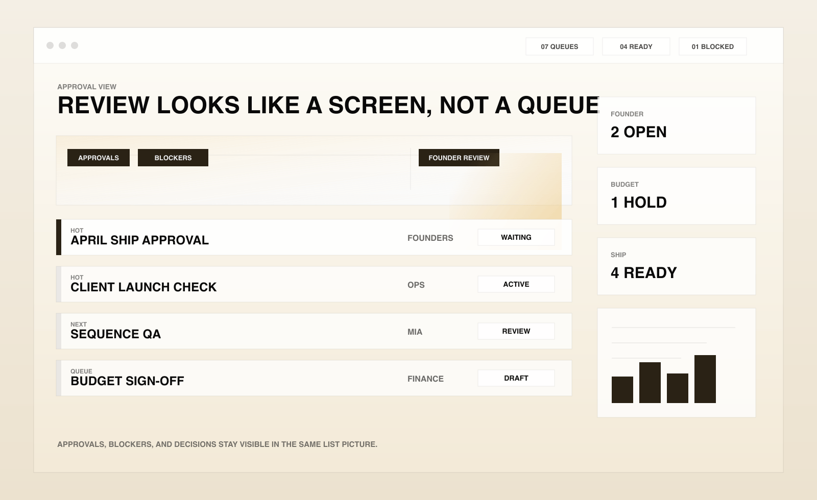 Agentic Manager run approval mockup